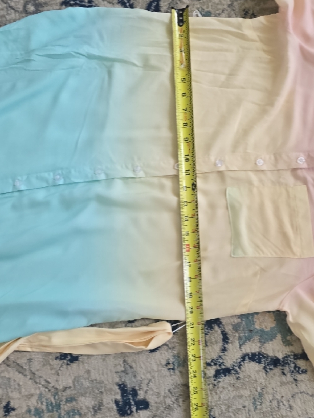 New York & Company Multicolor Pastel Ombre Shirt Dress - Picture 10 of 10